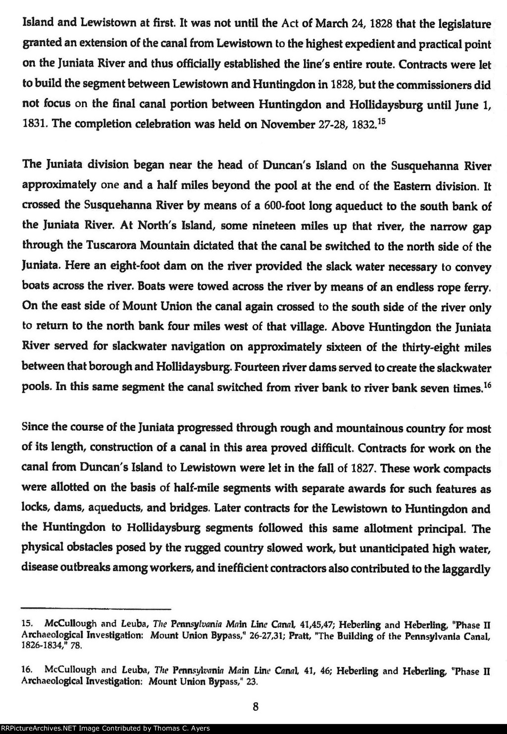 NPS "Pennsylvania Main Line Canal," Page 8, 1993